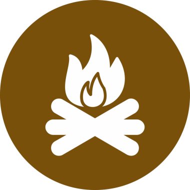 şenlik ateşi simgesi, ağ basit illüstrasyon