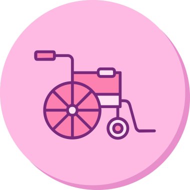Tekerlekli sandalye web simgesinin vektör çizimi