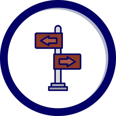 Yön işareti. Web simgesi basit illüstrasyon