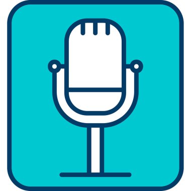 Retro mikrofon simgesi, vektör çizim 