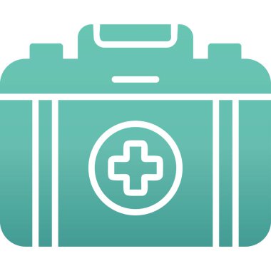 İlk Yardım Kiti tıbbi ikon vektör çizimi