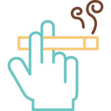 Sigara içme simgesi, vektör illüstrasyonu basit tasarım