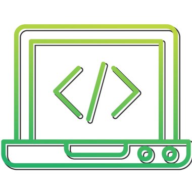 dizüstü bilgisayar simgesi, vektör illüstrasyonu basit tasarım