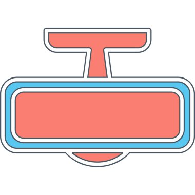 Arka Ayna modern simgesinin vektör illüstrasyonu                        