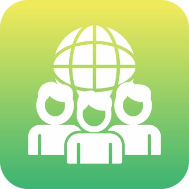 Uluslararası ilişkiler simgesi, vektör illüstrasyonu basit tasarım