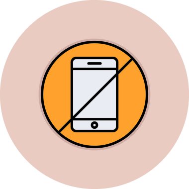 Telefona izin yok, vektör illüstrasyonu basit tasarım