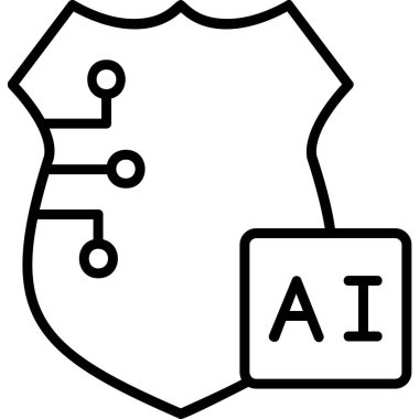 ai kalkan simgesi, vektör illüstrasyonu basit tasarım