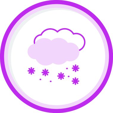 Karlı bulutlar. Web simgesi basit illüstrasyon 