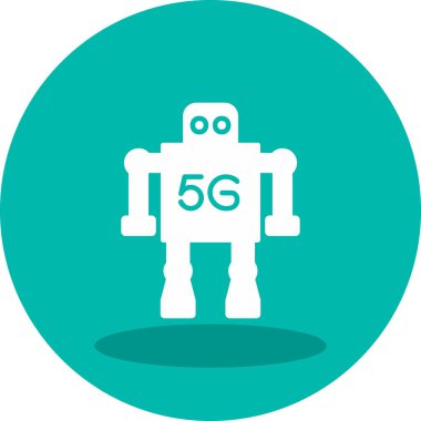 5g Robot simgesi, vektör illüstrasyonu               