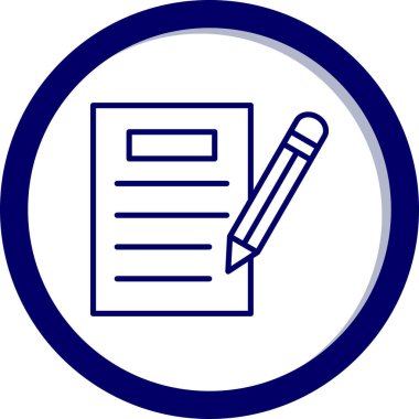 kalem ile doküman. Web simgesi basit illüstrasyon