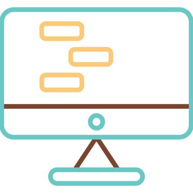 Monitör. Web simgesi basit illüstrasyon