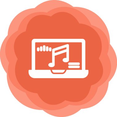 dizüstü bilgisayar vektör illüstrasyonu üzerine nota