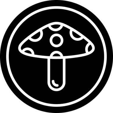 Mantar. Web simgesi basit illüstrasyon