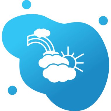 Bulutlu gökkuşağı. Web simgesi basit illüstrasyon