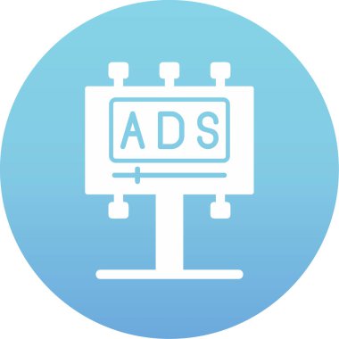 Reklam panosu simgesi, vektör illüstrasyonu basit tasarım