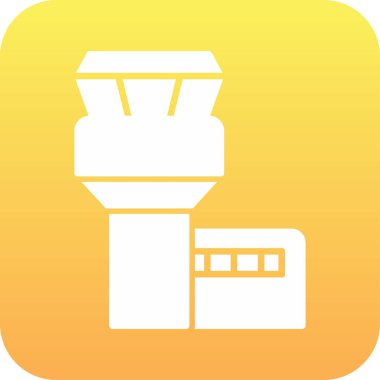 Uçuş Kontrol Kulesi web simgesi, vektör illüstrasyonu 