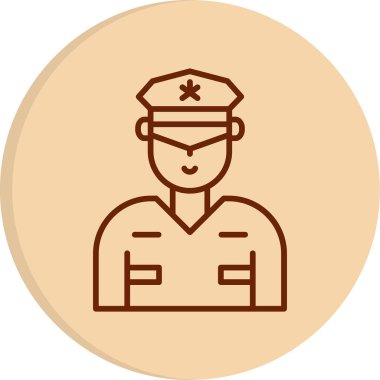 Güvenlik subayı simgesi, vektör illüstrasyonu basit tasarım