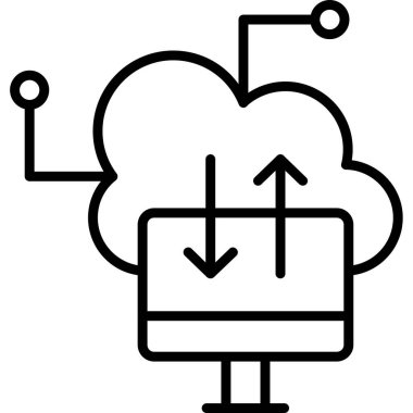 bulut hesaplama ağ simgesi, vektör illüstrasyonu              