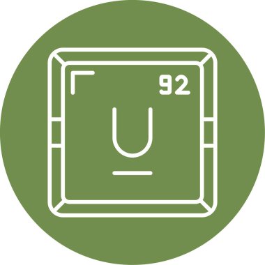 Uranyum modern simgesinin vektör çizimi                      