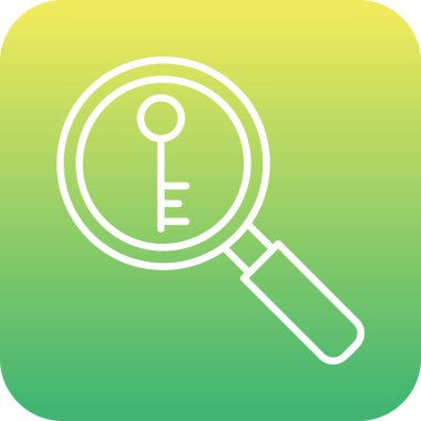 Anahtarlı büyüteç, vektör illüstrasyonu basit tasarım