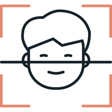 Yüz Tanıma simgesi, vektör illüstrasyonu basit tasarım