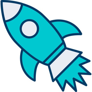 İzole edilmiş arkaplanda roket ağ simgesi