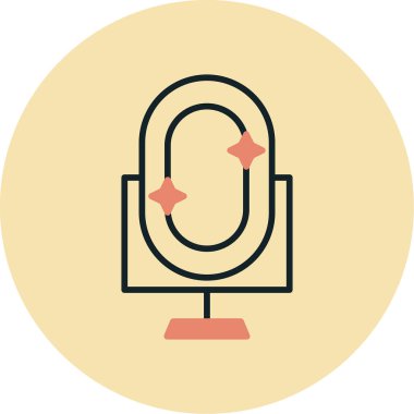 Ayna simgesinin vektör illüstrasyonu 