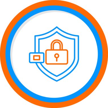 Kalkanlı veri koruma simgesi, vektör illüstrasyonu basit tasarım