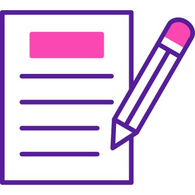 kalem ile doküman. Web simgesi basit illüstrasyon