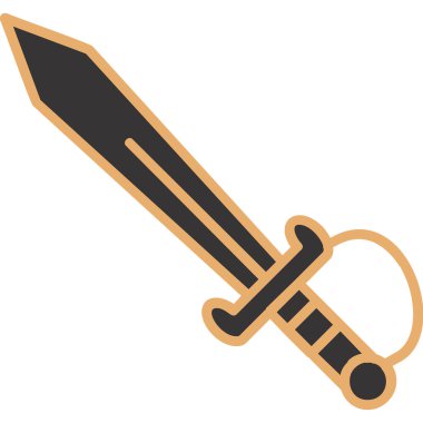 kılıç simgesi, vektör illüstrasyonu basit tasarım