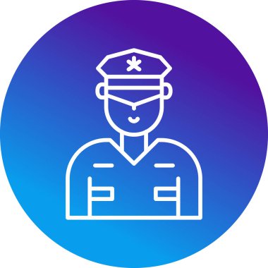 Güvenlik subayı simgesi, vektör illüstrasyonu basit tasarım