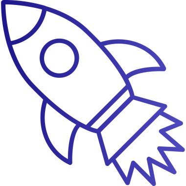 İzole edilmiş arkaplanda roket ağ simgesi