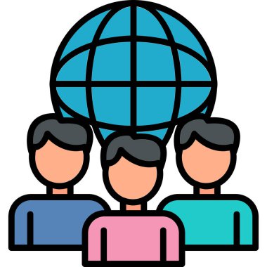 Uluslararası ilişkiler simgesi, vektör illüstrasyonu basit tasarım