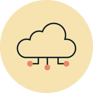 bulut hesaplama web simgesi vektör illüstrasyonu 