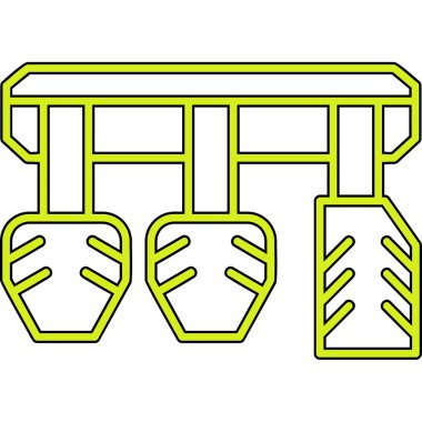 Araba Pedalları simgesinin vektör illüstrasyonu        