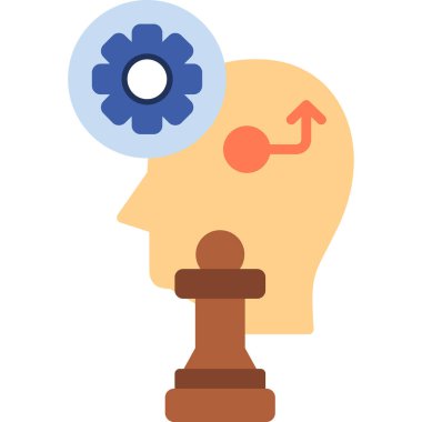 Stratejik düşünme simgesi, vektör illüstrasyonu  