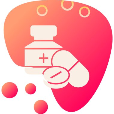 ilaç hapları simgesi, basit vektör illüstrasyonu 