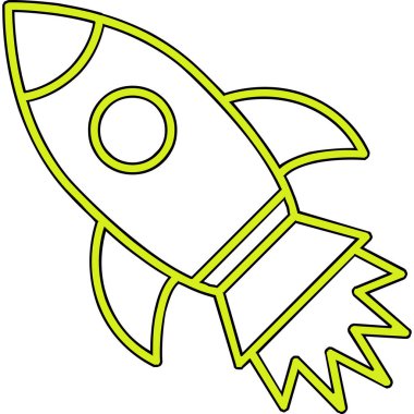 İzole edilmiş arkaplanda roket ağ simgesi