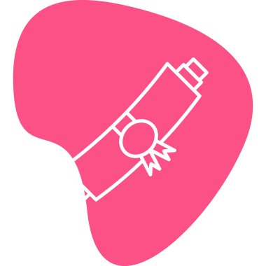 mezuniyet kurdelesi, web simgesi basit illüstrasyon