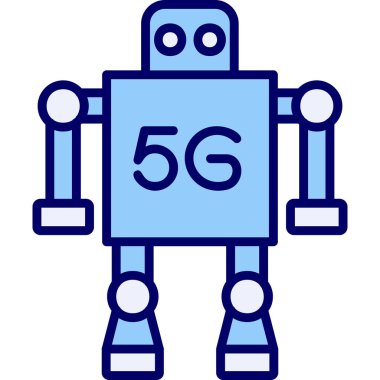 5g Robot simgesi, vektör illüstrasyonu               