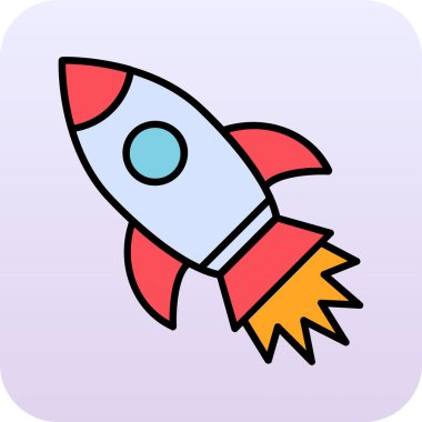 İzole edilmiş arkaplanda roket ağ simgesi