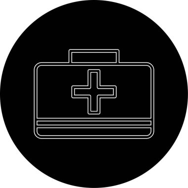 İlk Yardım Kiti tıbbi ikon vektör çizimi