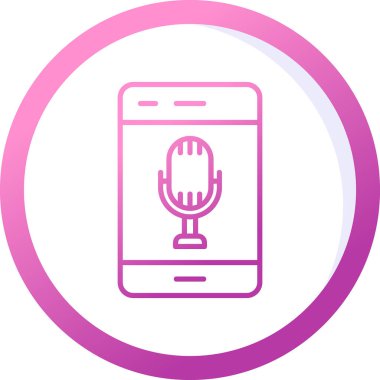 Akıllı telefon web simgesi, vektör illüstrasyonunda ses kaydı