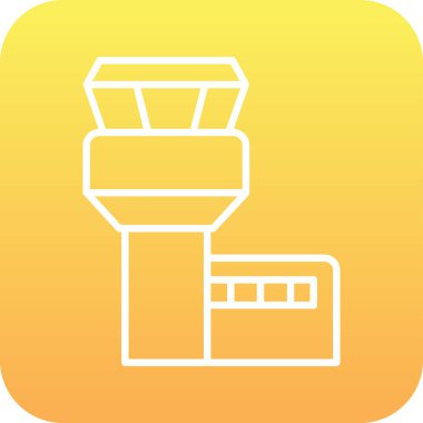 Uçuş Kontrol Kulesi web simgesi, vektör illüstrasyonu 