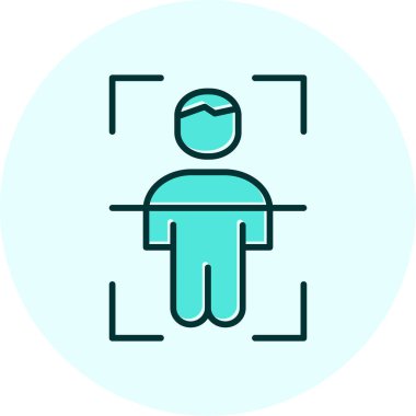 Vücut Tarama Web simgesi, vektör illüstrasyonu