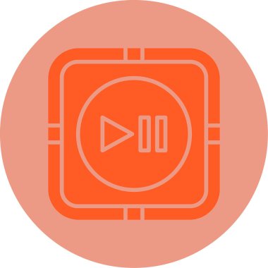 Duraklat düğmesini çal, simge. Web için vektör illüstrasyonu