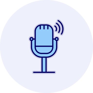 Canlı Podcast ikon vektör çizimi