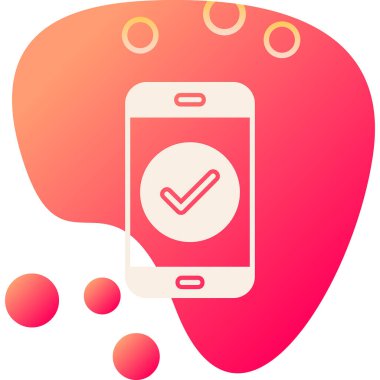 Tik işaretli telefon, vektör illüstrasyonu basit tasarım