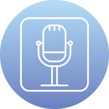 Retro mikrofon simgesi, vektör çizim 