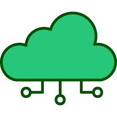 bulut hesaplama web simgesi vektör illüstrasyonu 